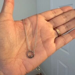 Silpada Orbiting Moon Necklace: Sterling Silver CZ Pendant, 16"